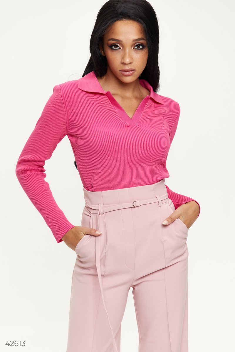 Pink rib knit jumper