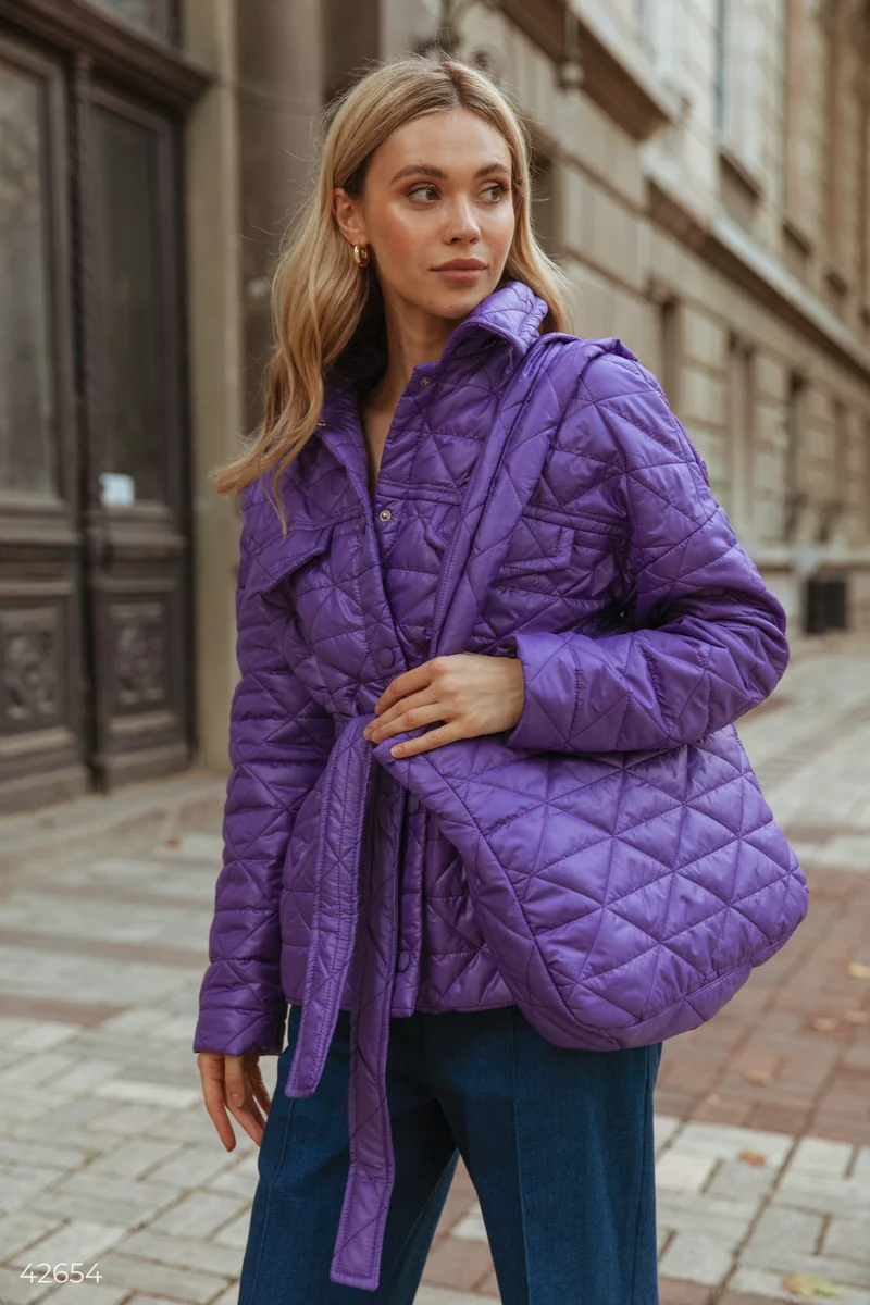 Button down quilted jacket photo 4