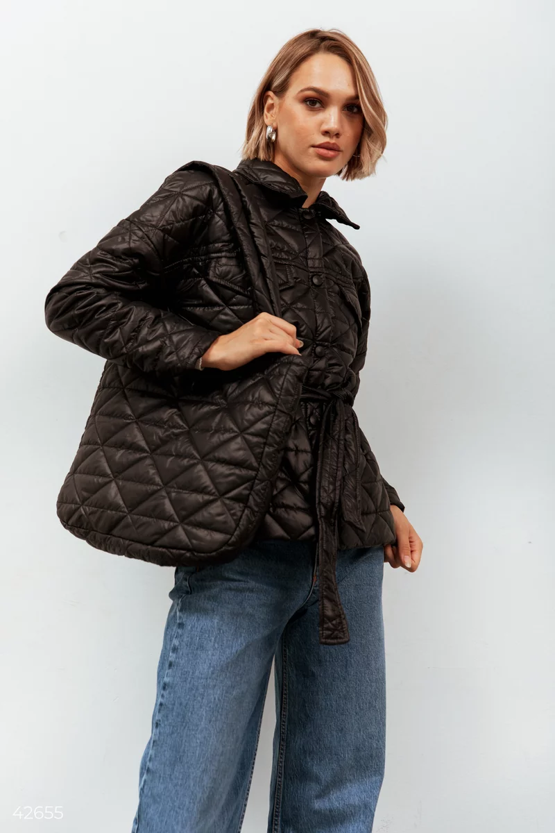 Black Quilted Waistband Jacket photo 1