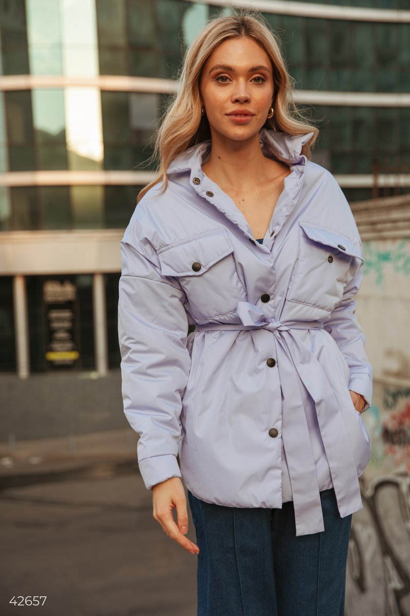 Short lilac jacket with buttons