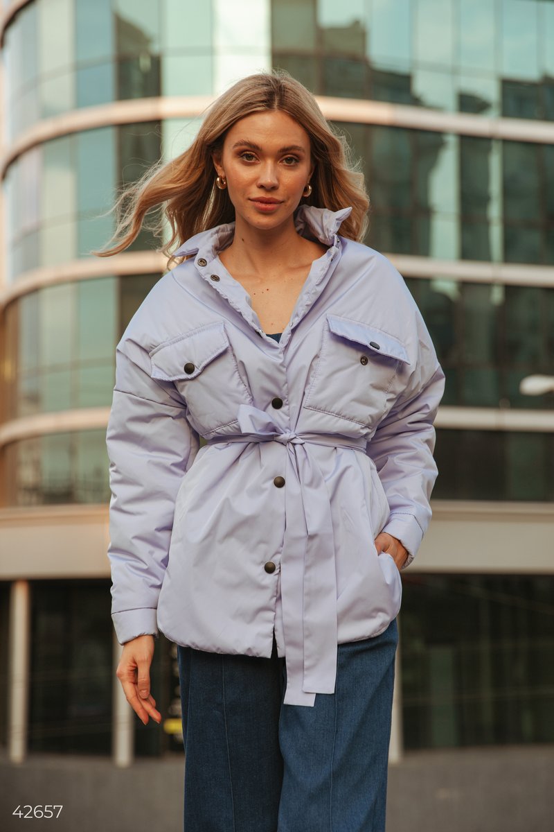 Short lilac jacket with buttons