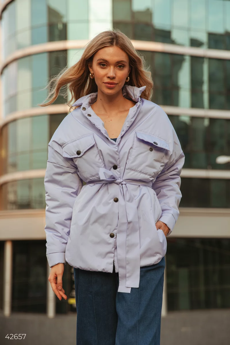 Short lilac jacket with buttons photo 4