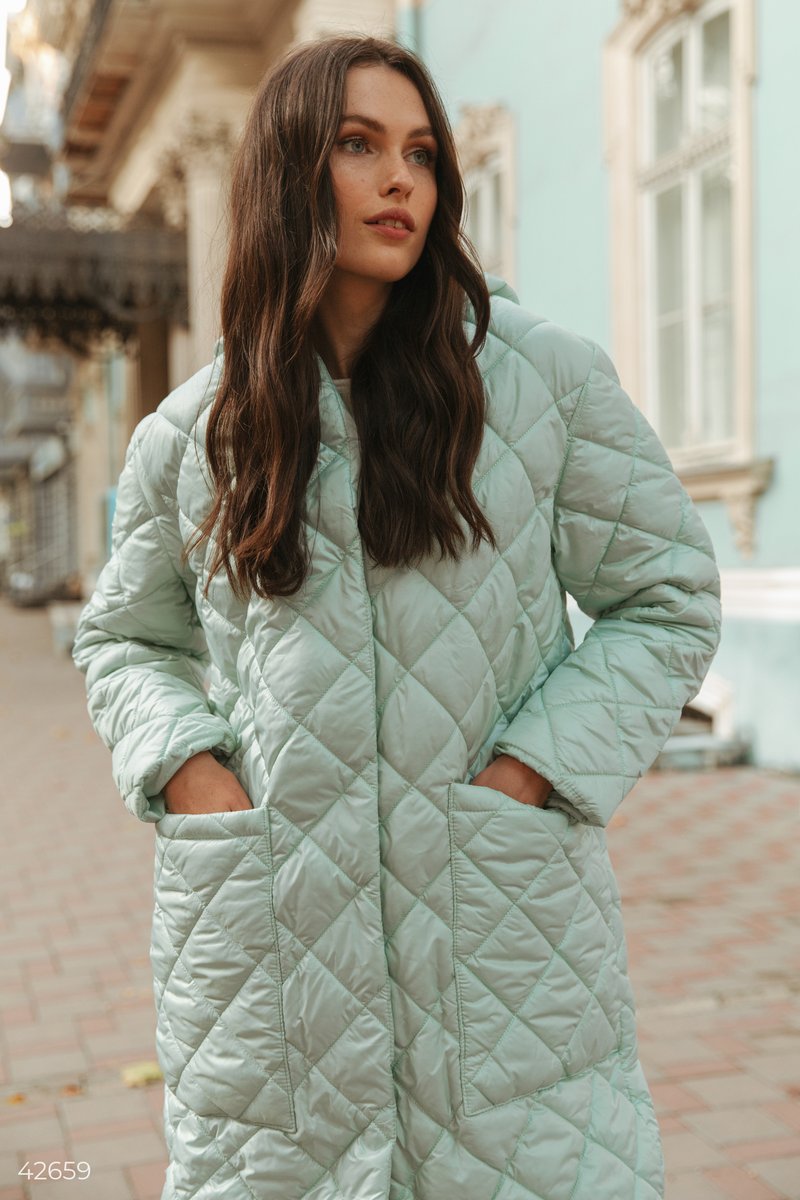 Mint quilted coat