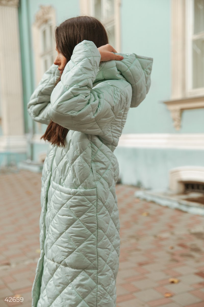 Mint quilted coat