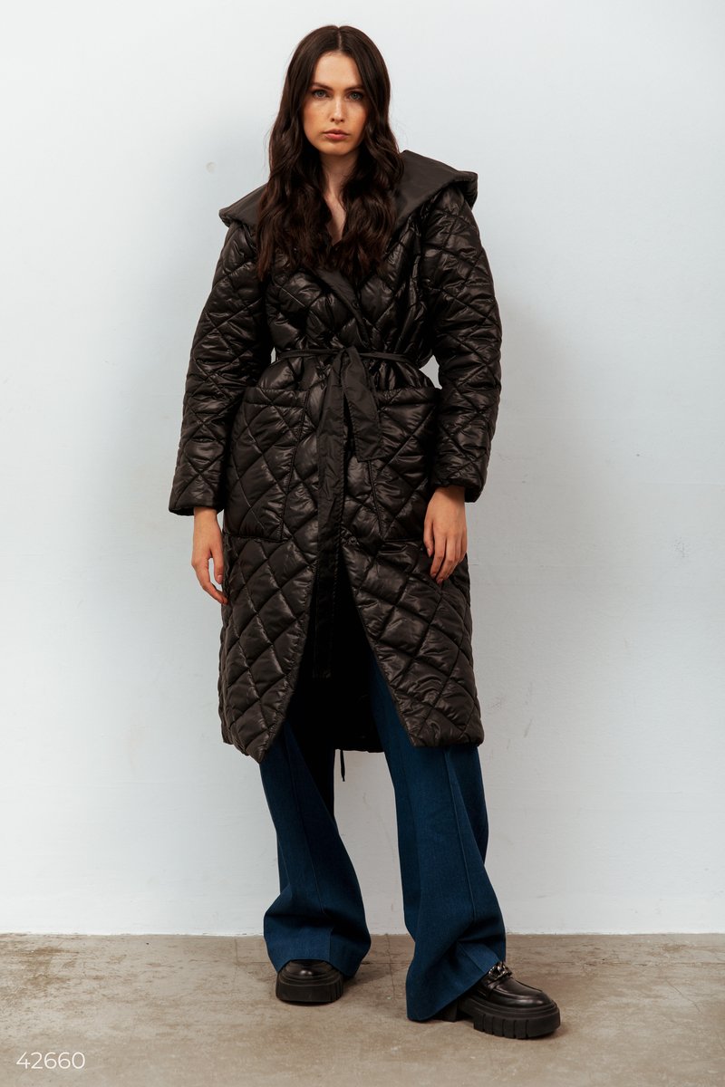 Black quilted coat ChangeClear