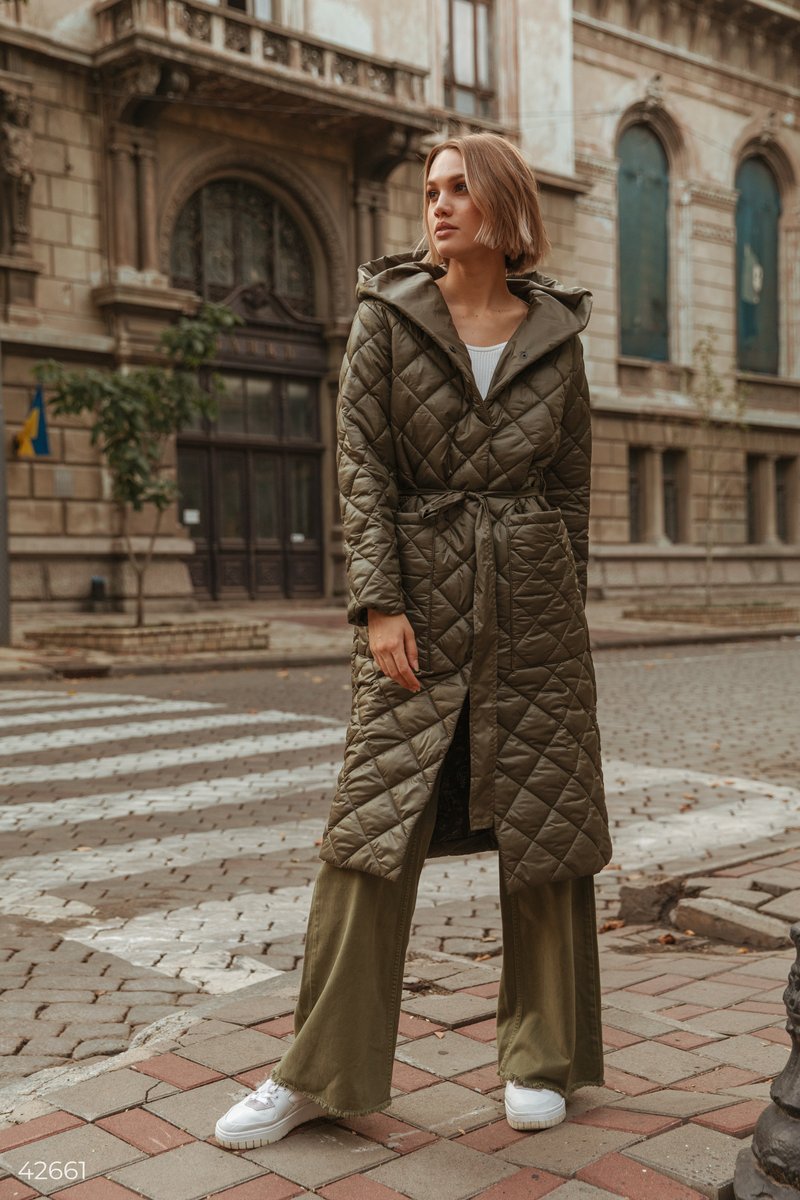 Waistband quilted coat