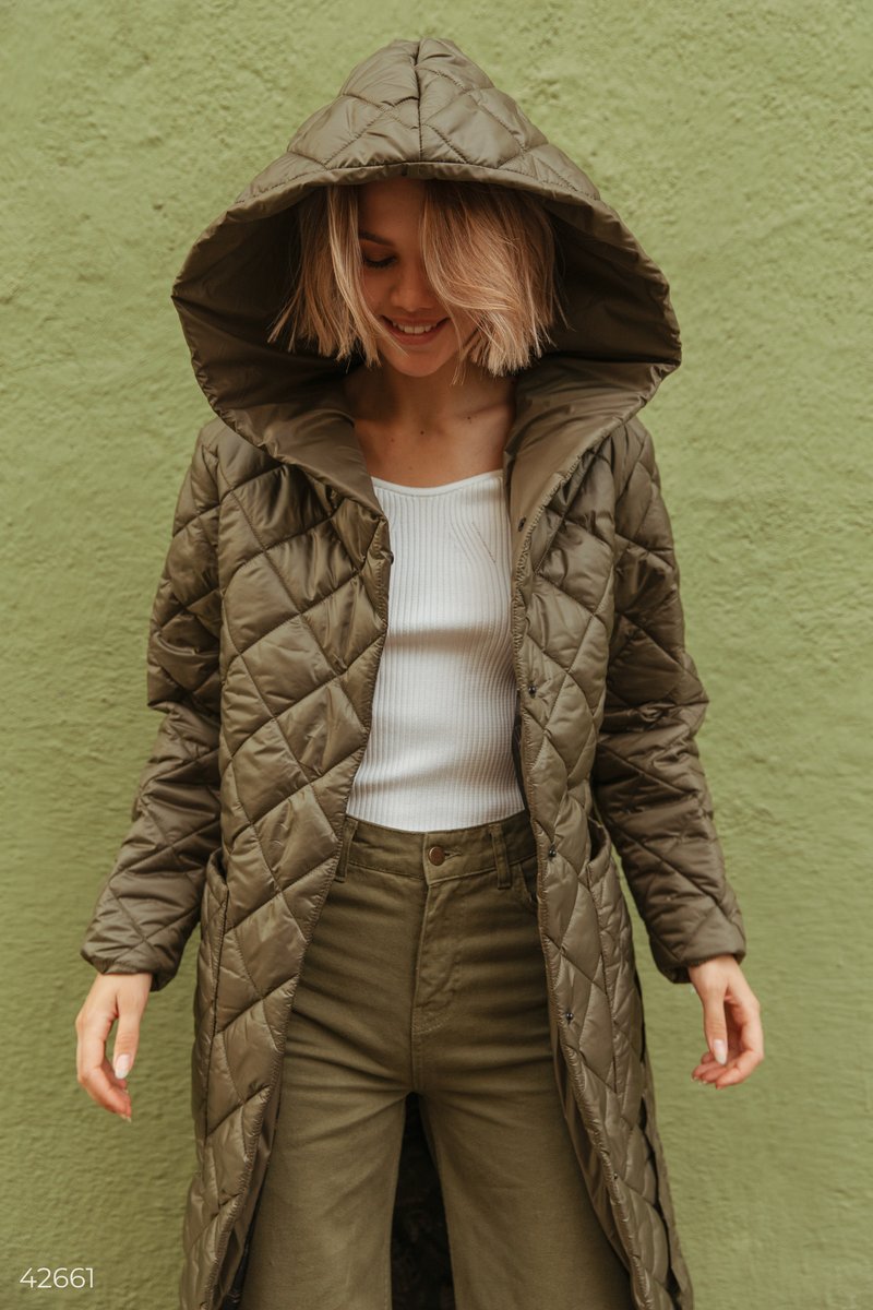 Waistband quilted coat