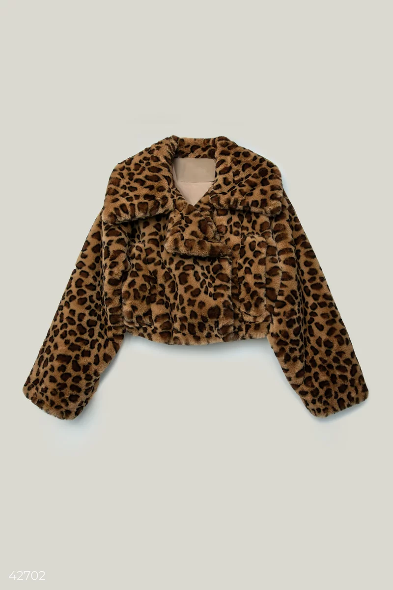 Fur coat in leopard print (№ 42702) ♡ Gepur - women clothes