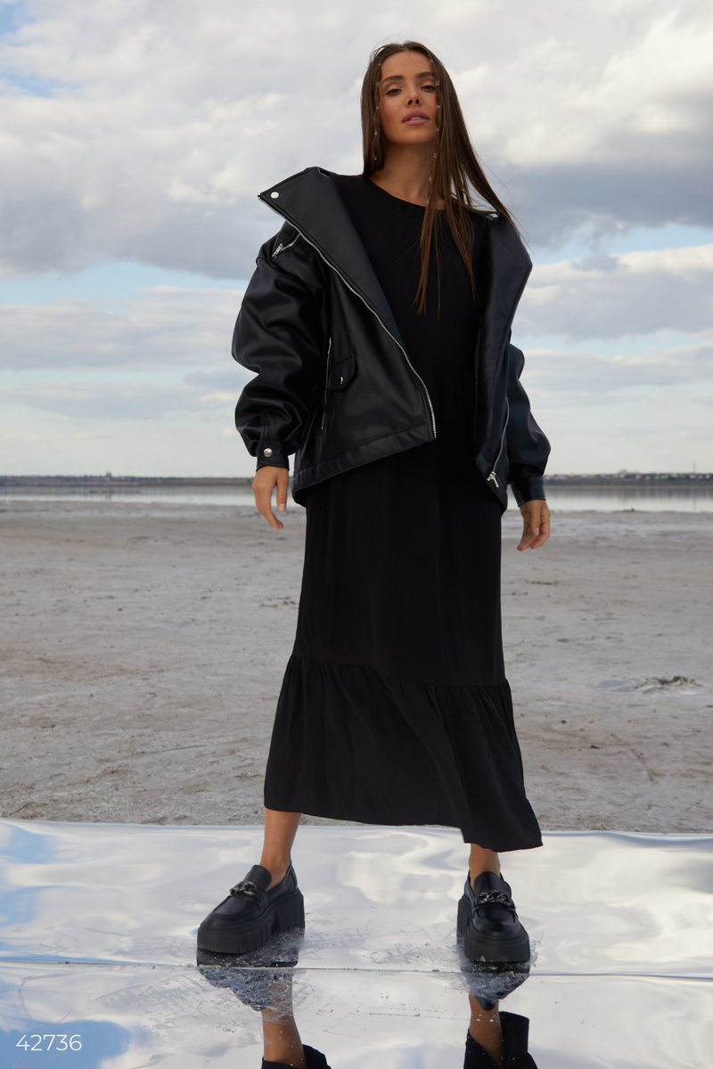 Crew neck midi dress