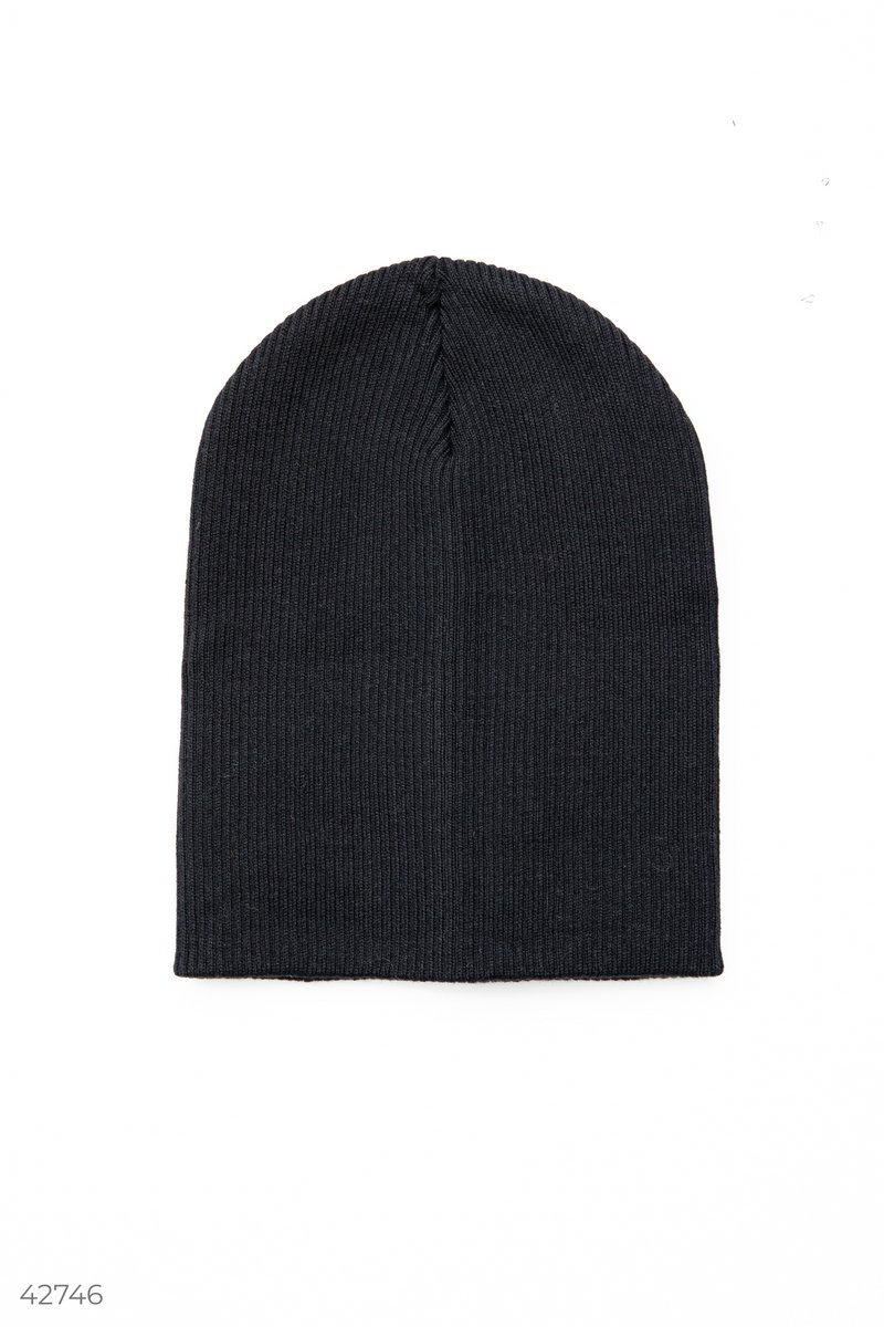 Black cotton blend hat