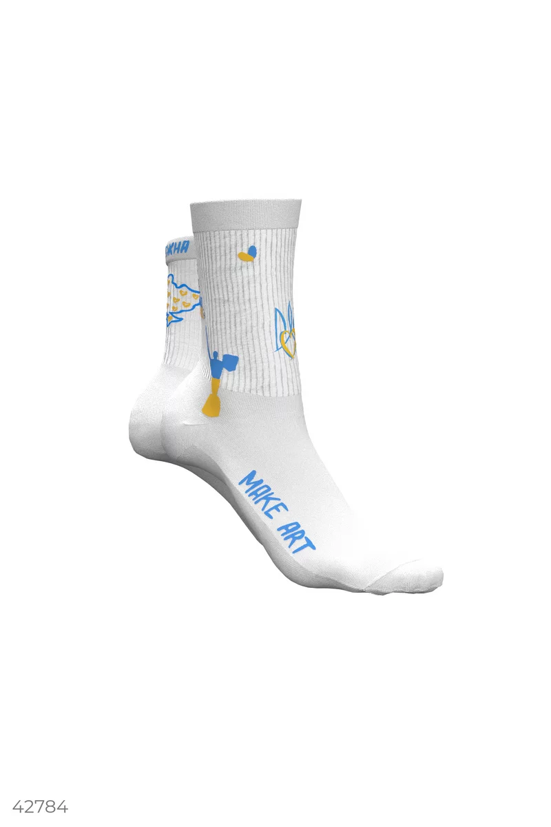 Молочні шкарпетки з принтом 'Незалежна' фотографія 2