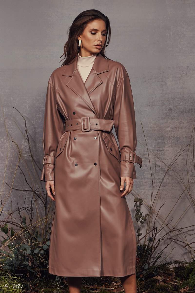Leather Classic Trench Brown 42789