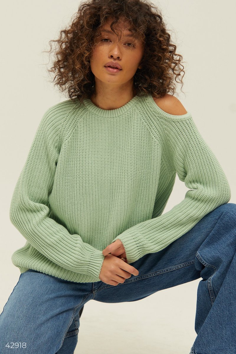 Mint cotton blend sweater