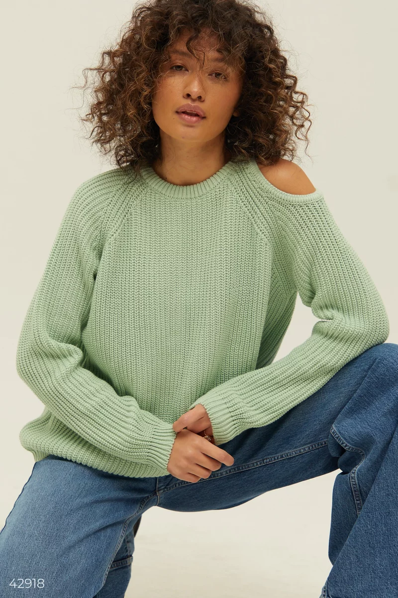 Mint cotton blend sweater photo 1