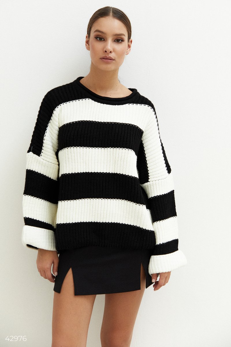 Sweater with accent stripes
