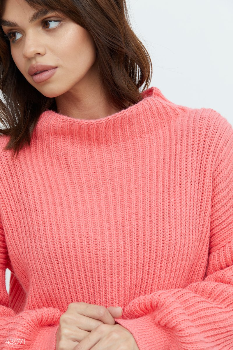 Рожевий светр із смесової вовни