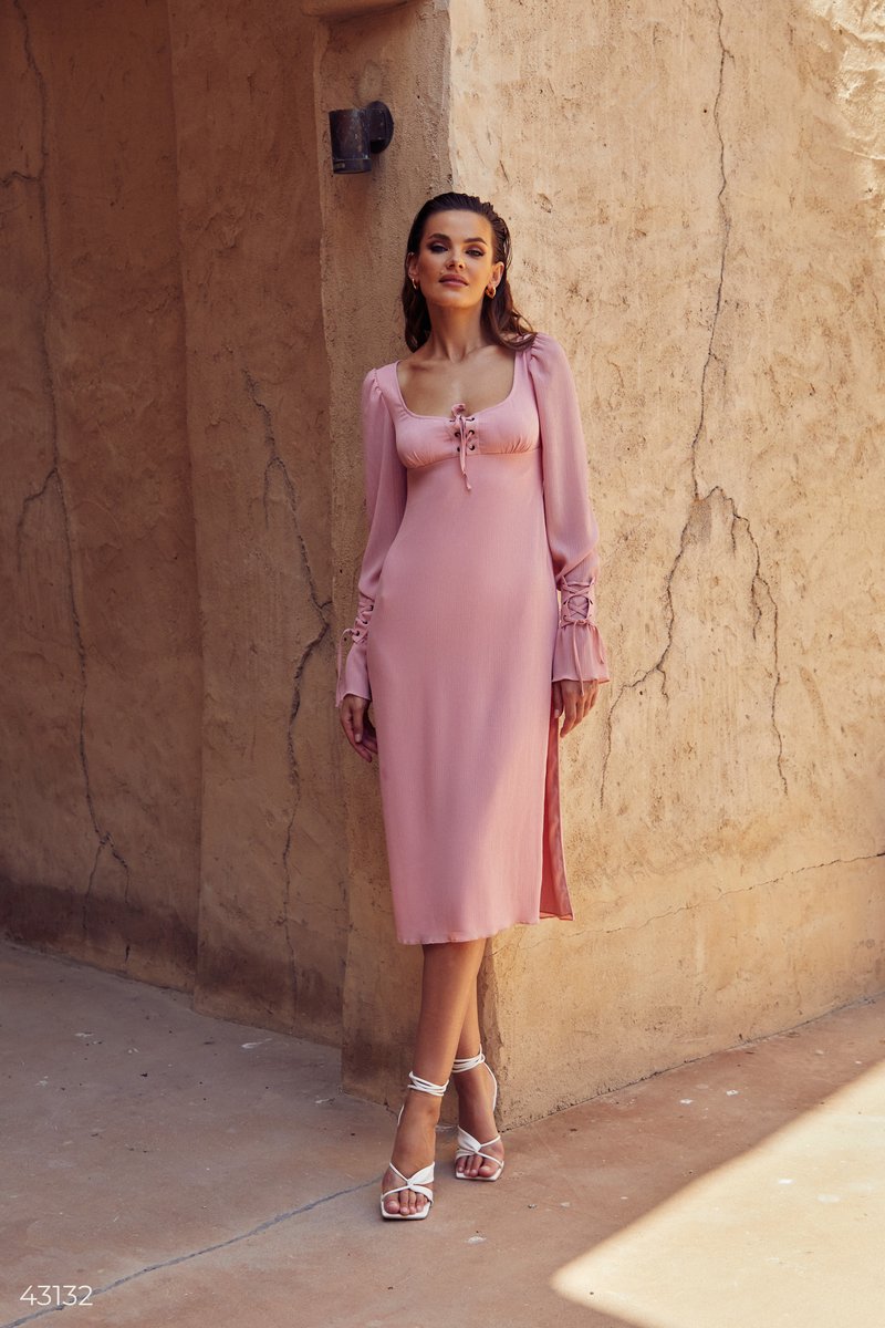 Романтична шифонова сукня Рожевий 43132
