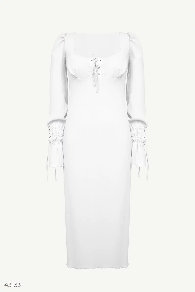 Milk dress with a slit (№ 43133) ♡ Gepur - women clothes store Milk dress with a slit (№ 43133) ♡ Gepur - women clothes store