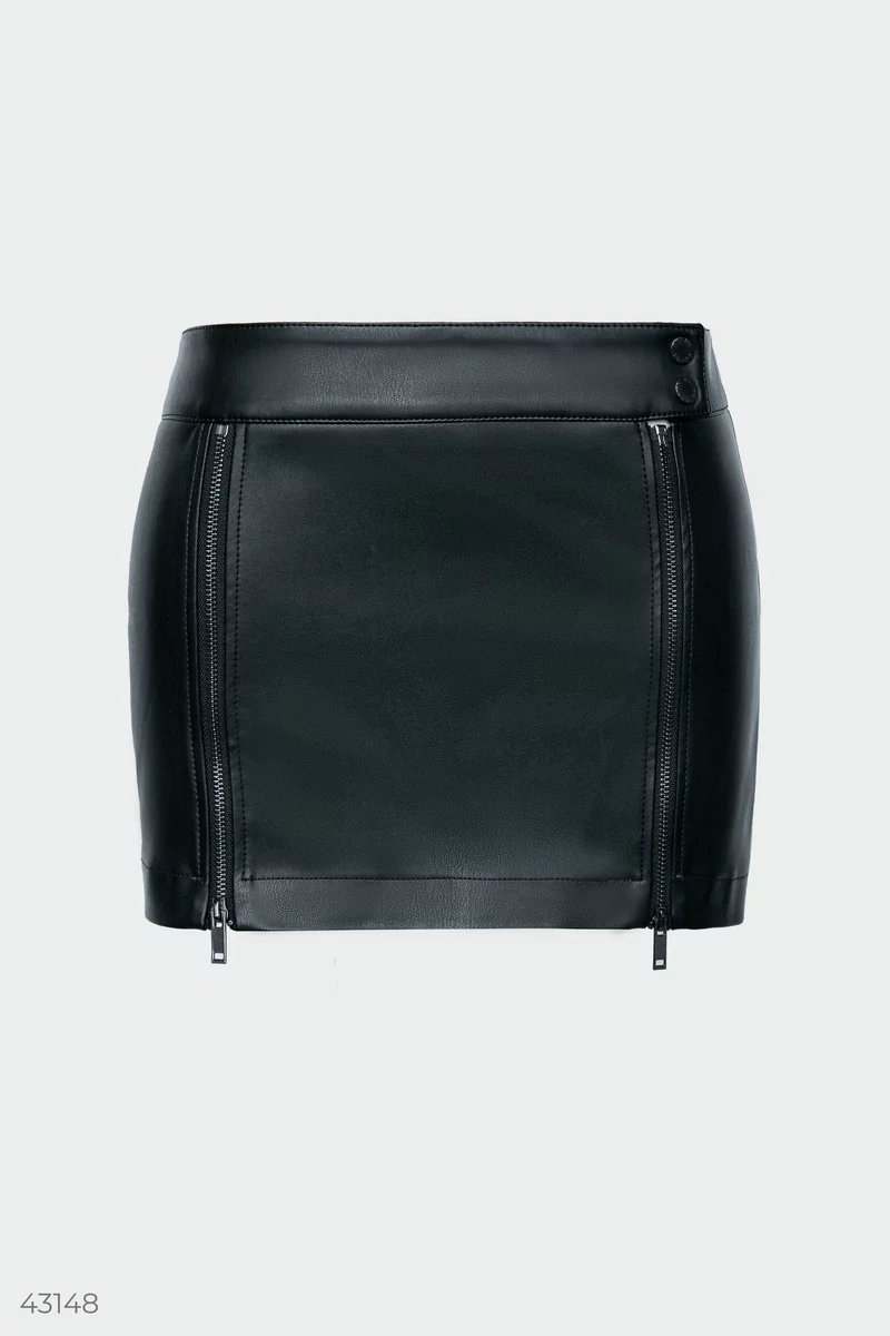 【日本入手困難】Nappa leather miniskirt ミニスカート Leather mini skirt with zips (№ 43148) ♡ Gepur - women