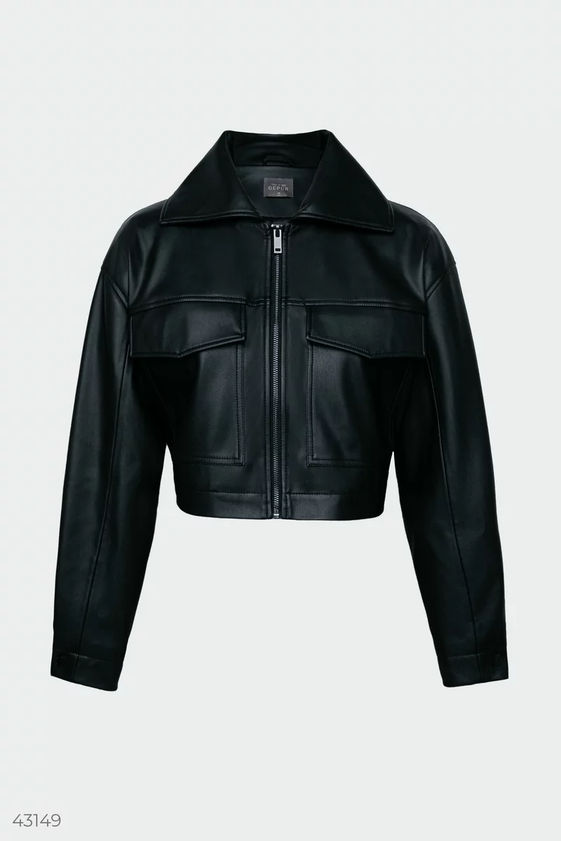 Leather jacket with a zipper (№ 44721) ♡ Gepur - women clothes store