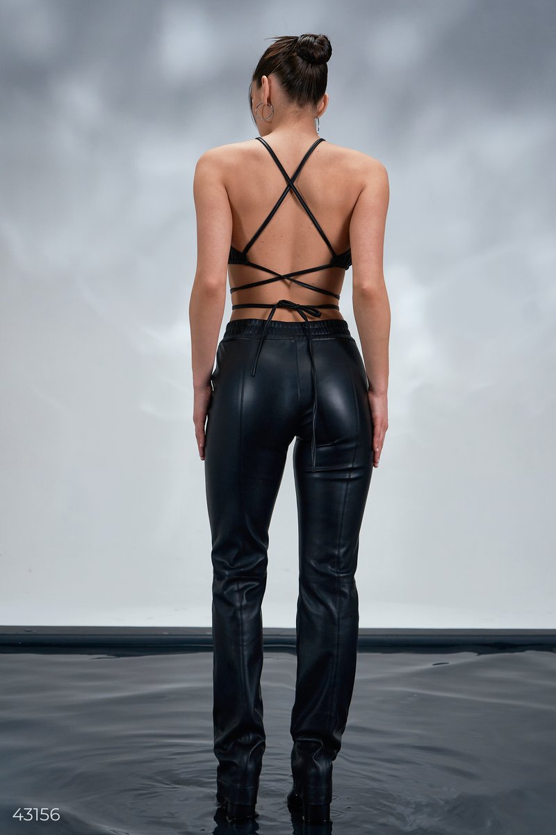 Black leather trousers photo 3