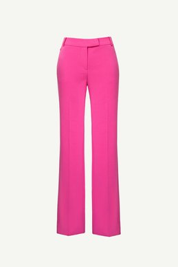 Flared trousers in raspberry color