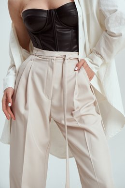 Brown eco-leather bustier corset (№ 42732) ♡ Gepur - women
