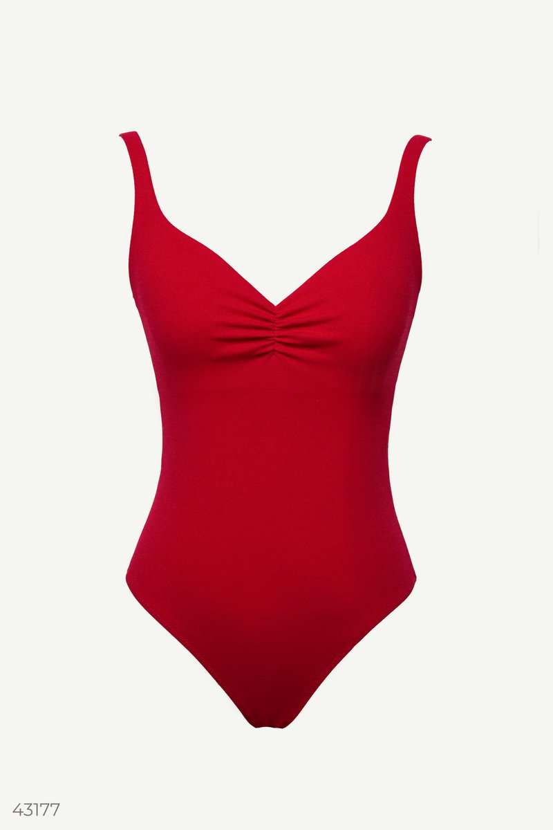 Red bodysuit with thin straps