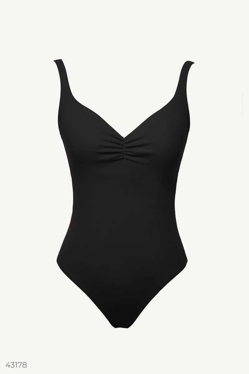Black bodysuit with thin straps photo 5