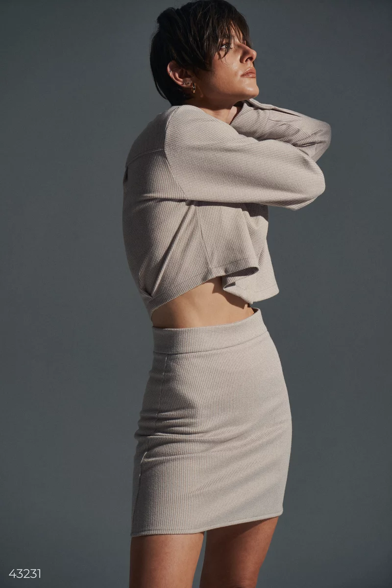 Базовая юбка мини с высокой талией фотография 3