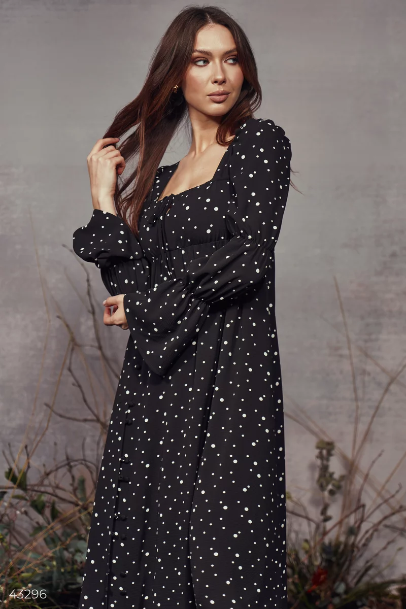 Polka dot slit midi dress 43296 Gepur women clothes store