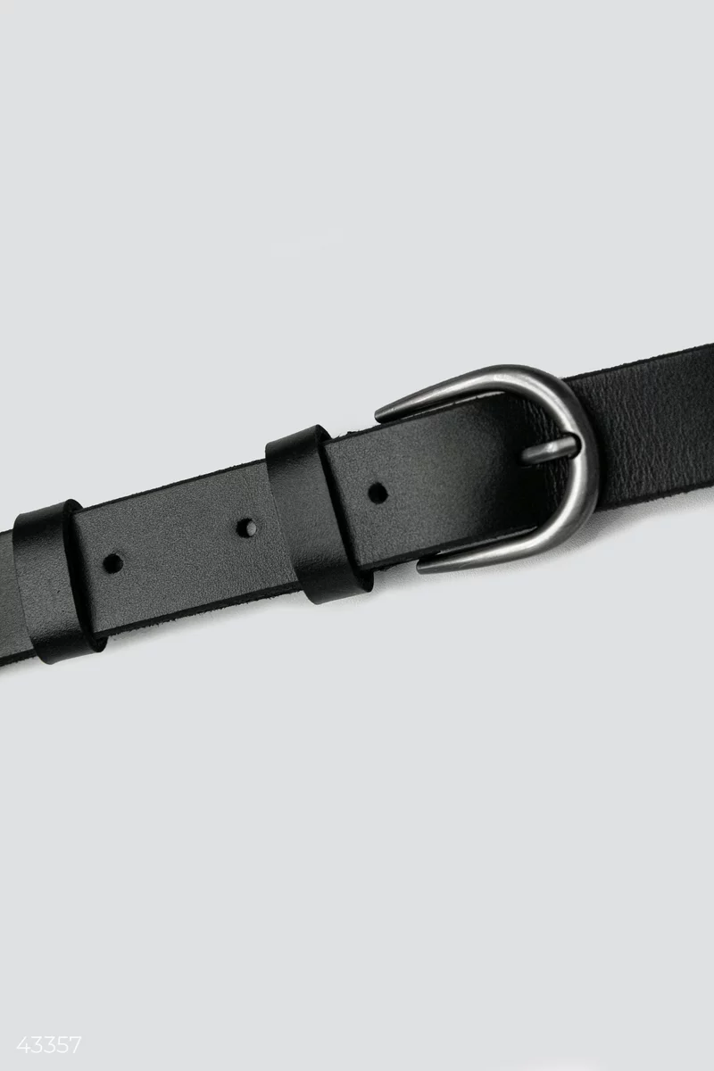 Universal black belt made of genuine leather photo 1