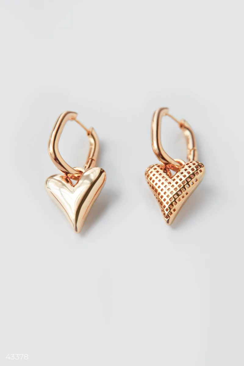 Earrings oval with heart photo 1