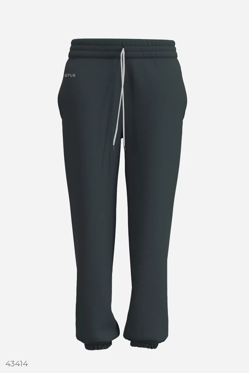 Warm joggers in graphite shade (№ 43414) ♡ Gepur - women clothes store