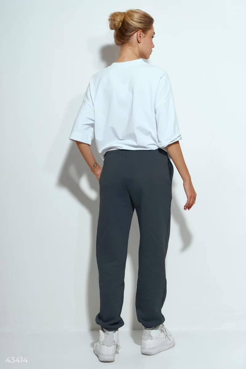 Warm joggers in graphite shade (№ 43414) ♡ Gepur - women clothes