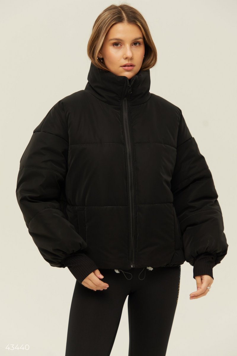 Черная куртка oversize фотография 1