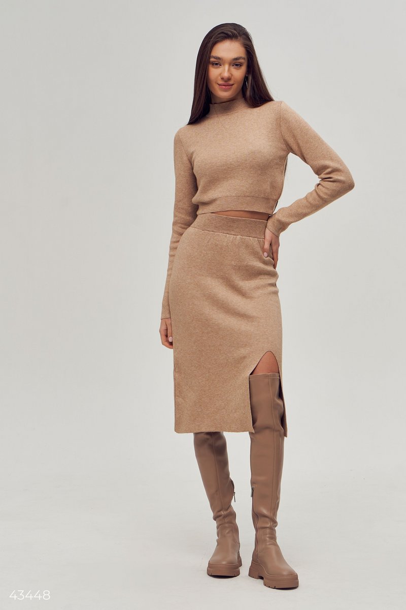 Camel skirt set
