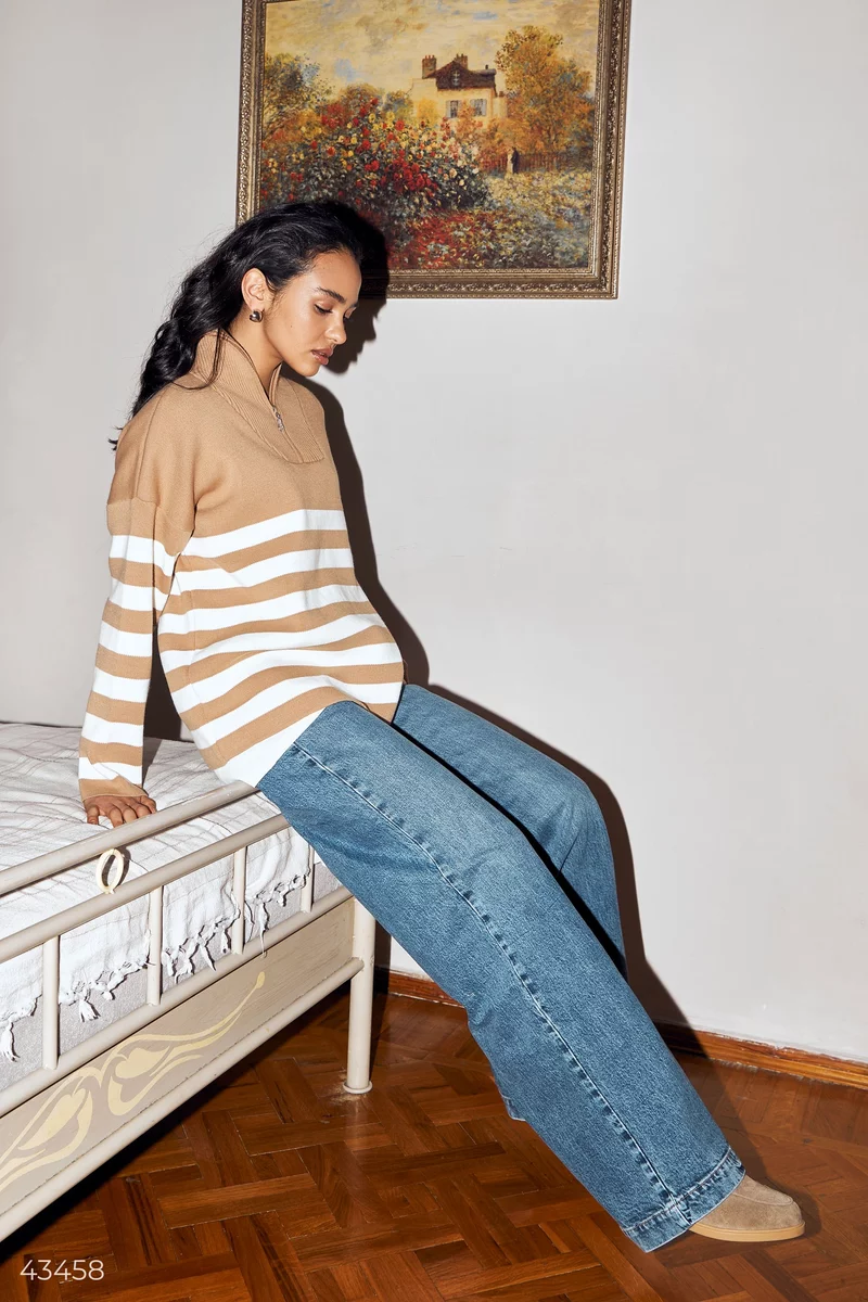 Brown Striped Sweater photo 3