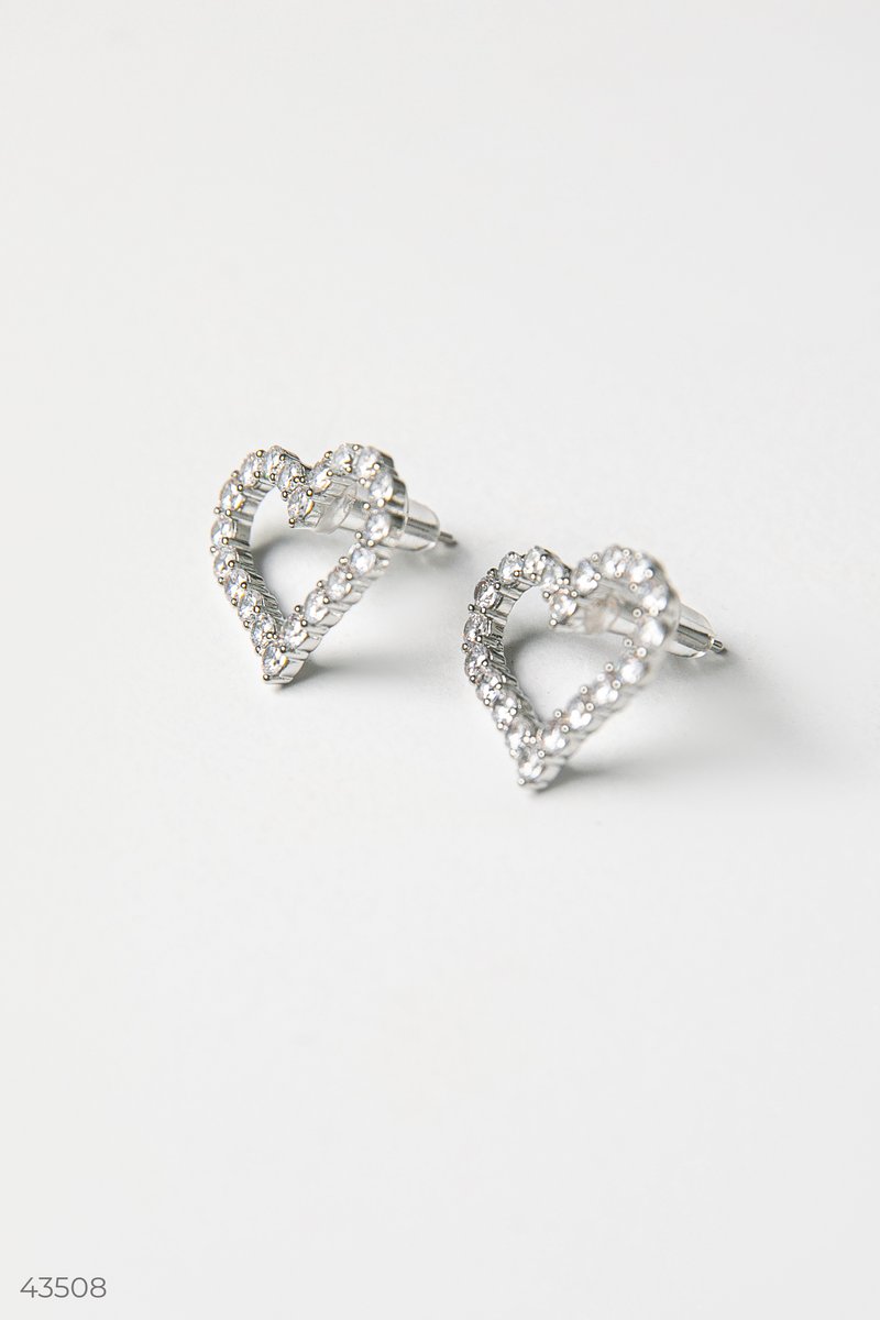 Heart shaped rhinestone earrings