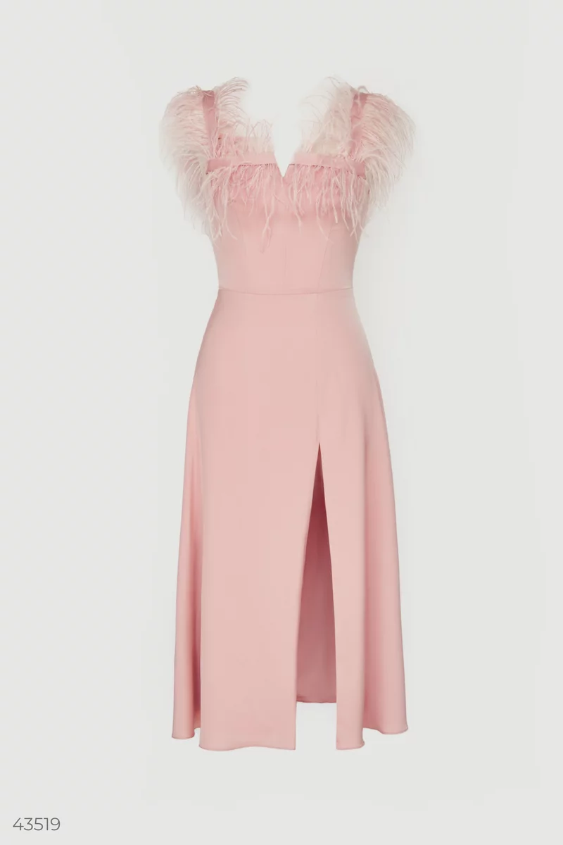 Coast holly feather dress cheap blush