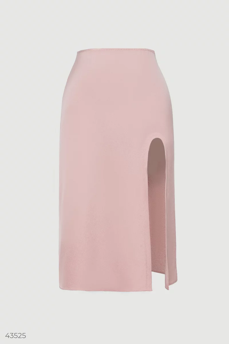 Розовая юбка с разрезом фотография 5
