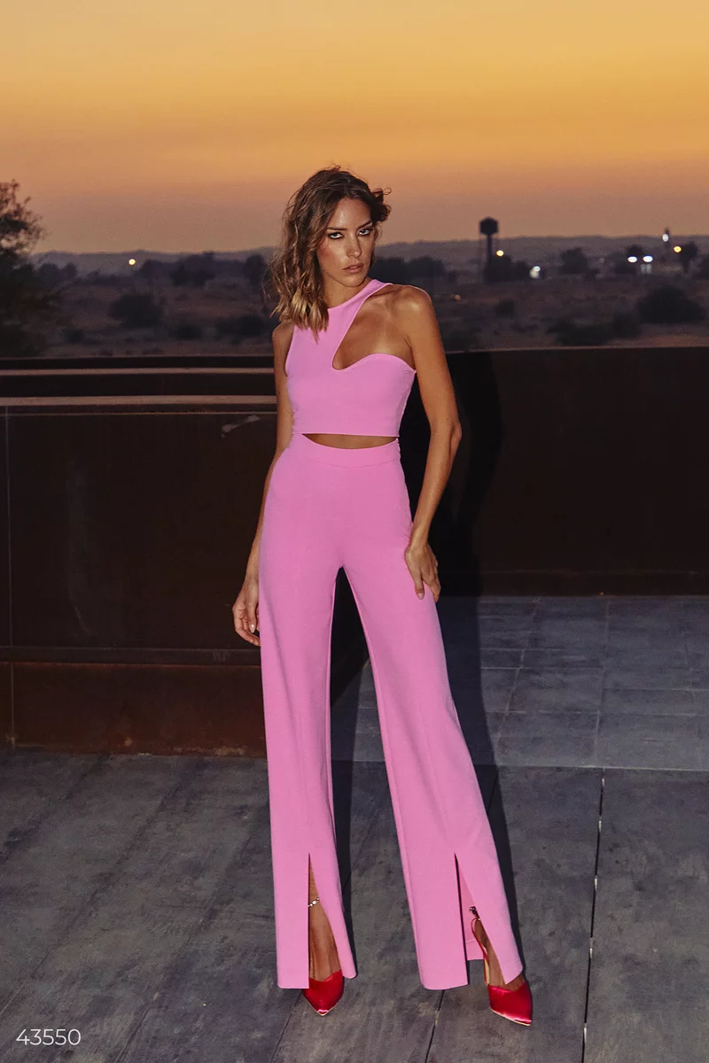 Pink slit trousers photo 1