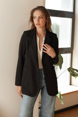 Black jacket with lapels photo 1