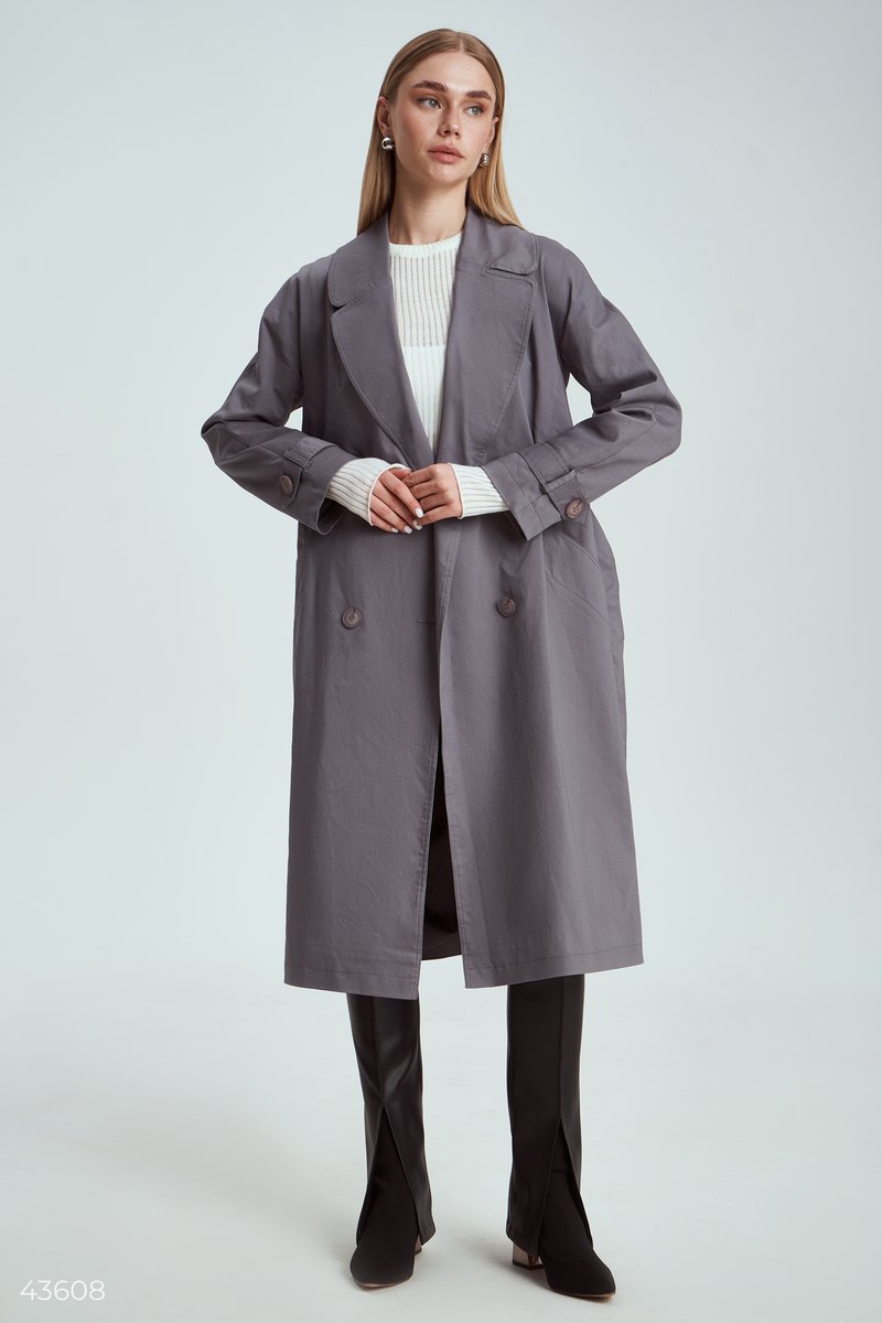 Trench cotton in graphite shade photo 1