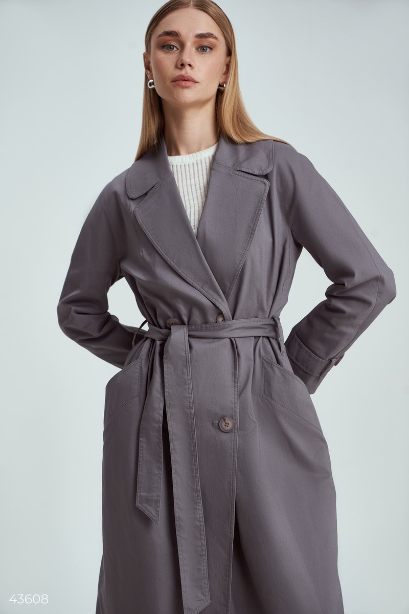 Trench cotton in graphite shade