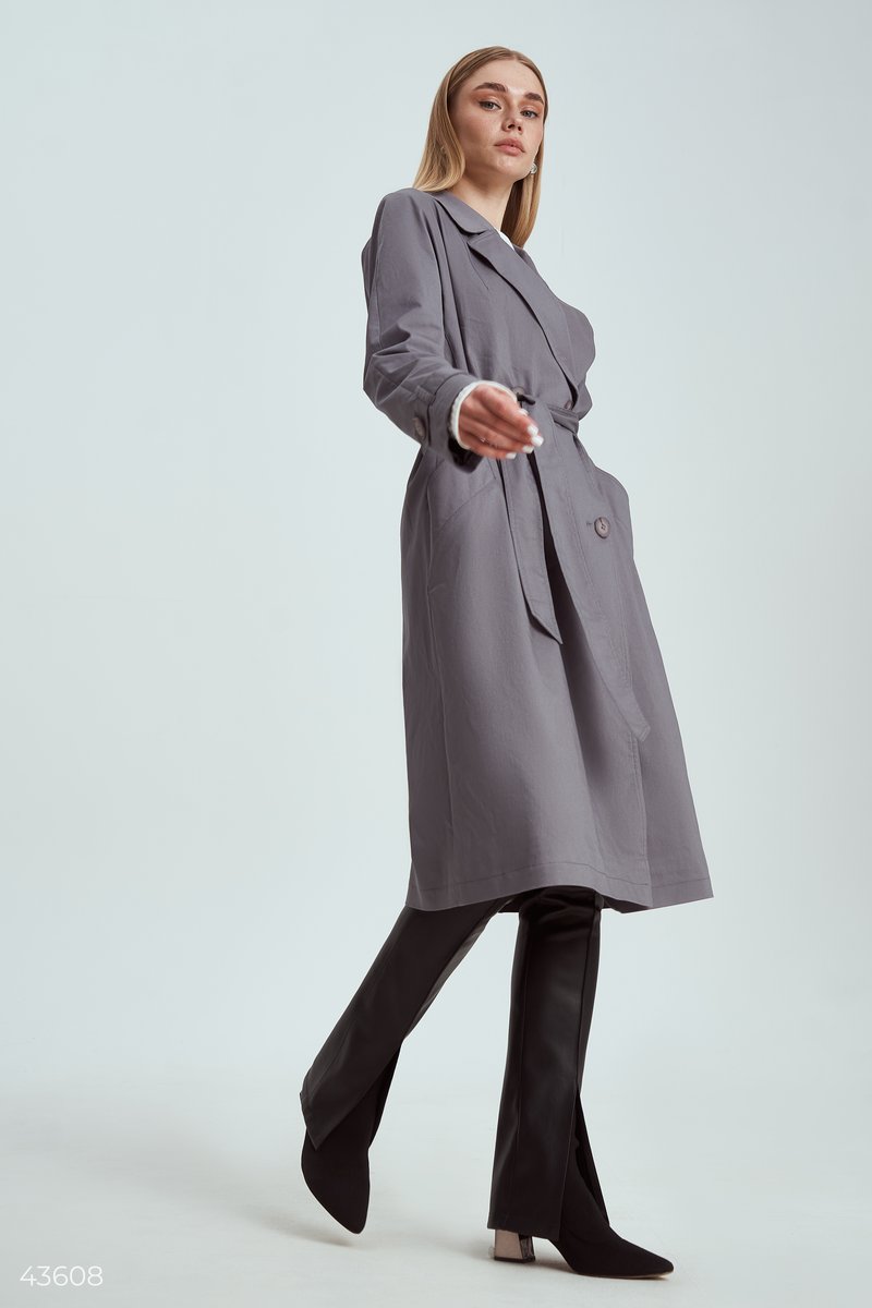 Trench cotton in graphite shade photo 5