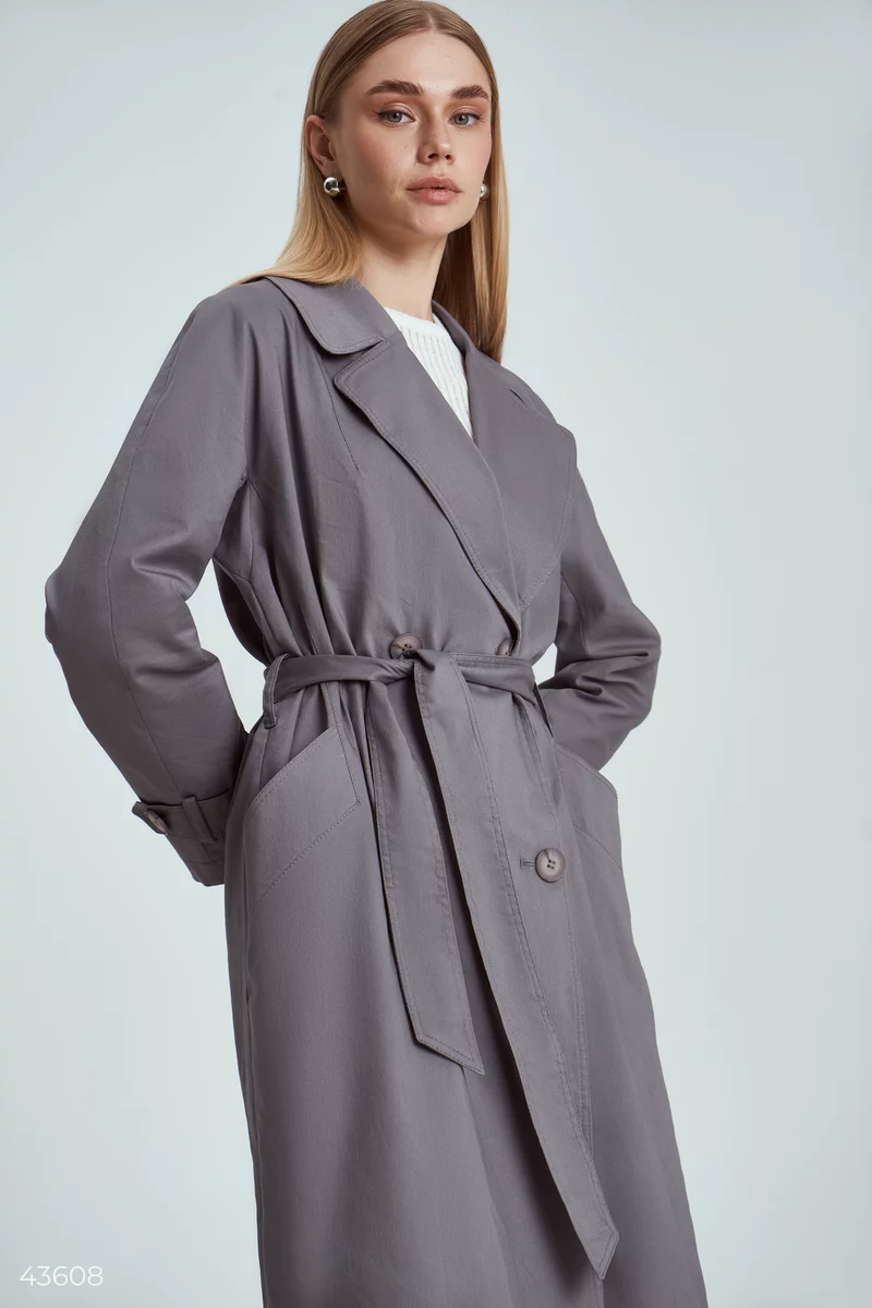 Trench cotton in graphite shade photo 2