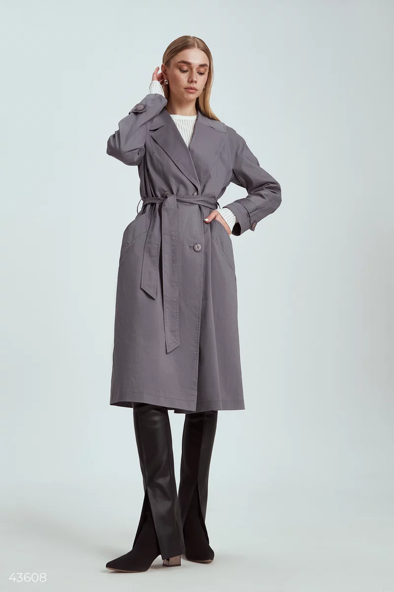 Trench cotton in graphite shade photo 3