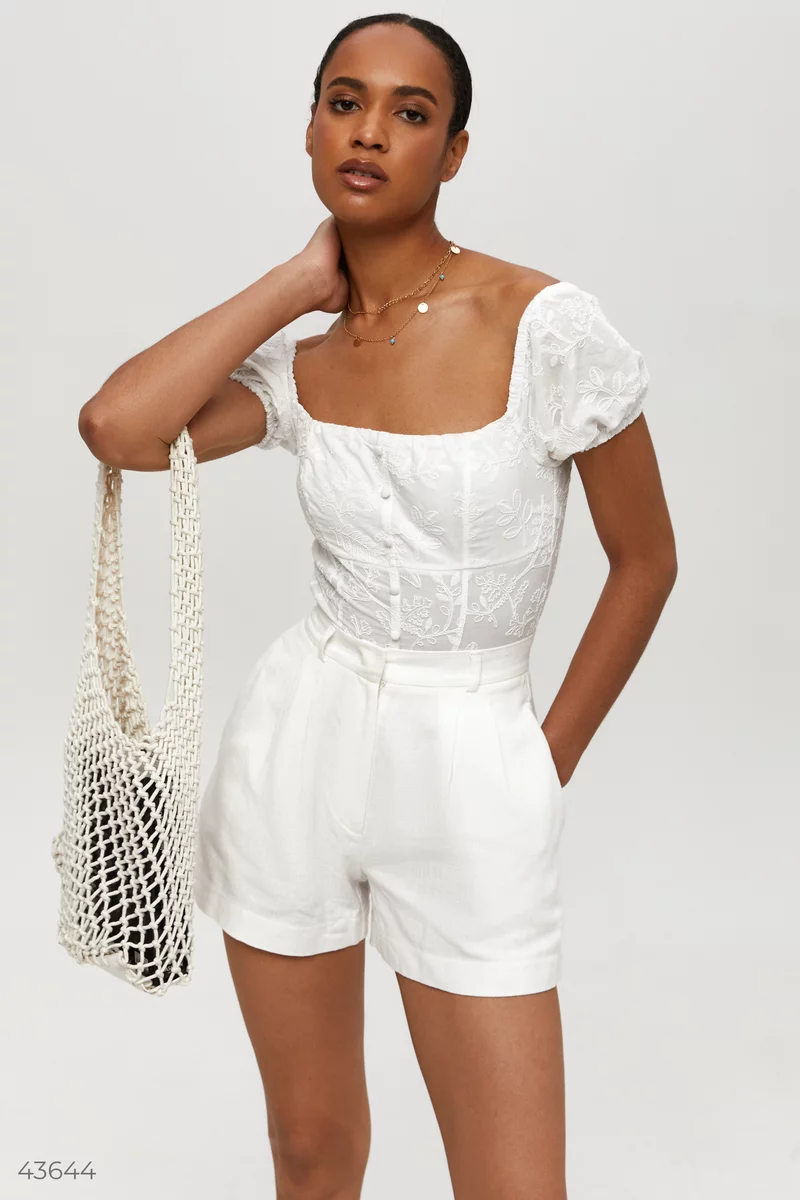 White bodysuit made of mesh photo 1