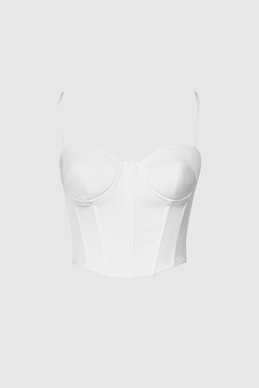 Milk corset top with lacing